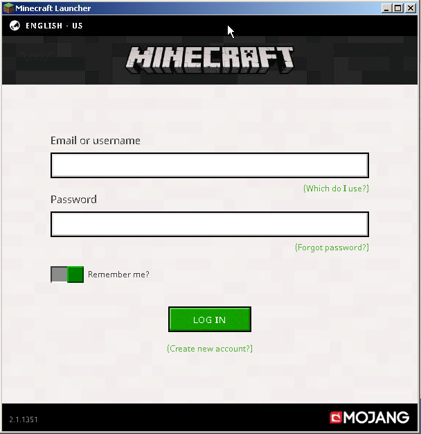 Login to Minecraft